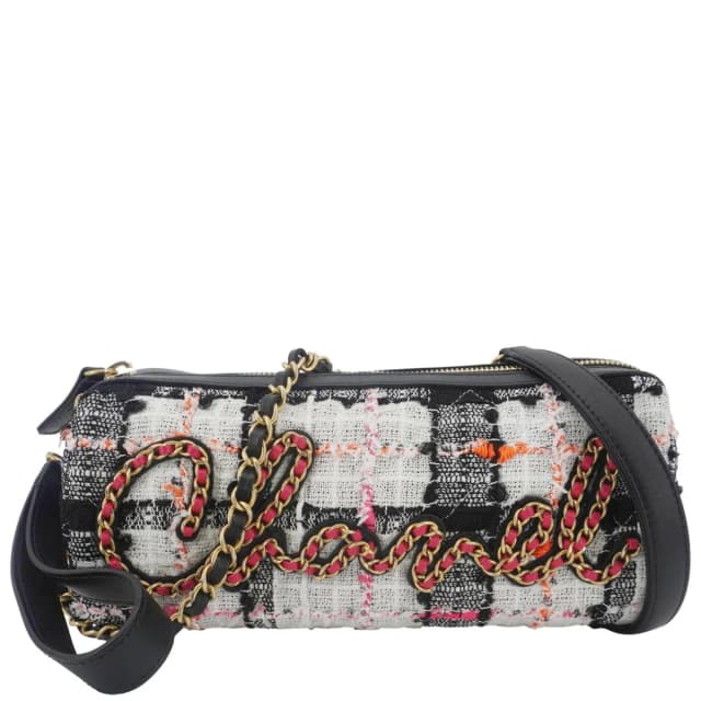 Chanel Tweed Calfskin Signe Bowling Shoulder Bag Multicolor in Multicolor Calfskin from Dallas Designer Handbags, photo 1 of 1