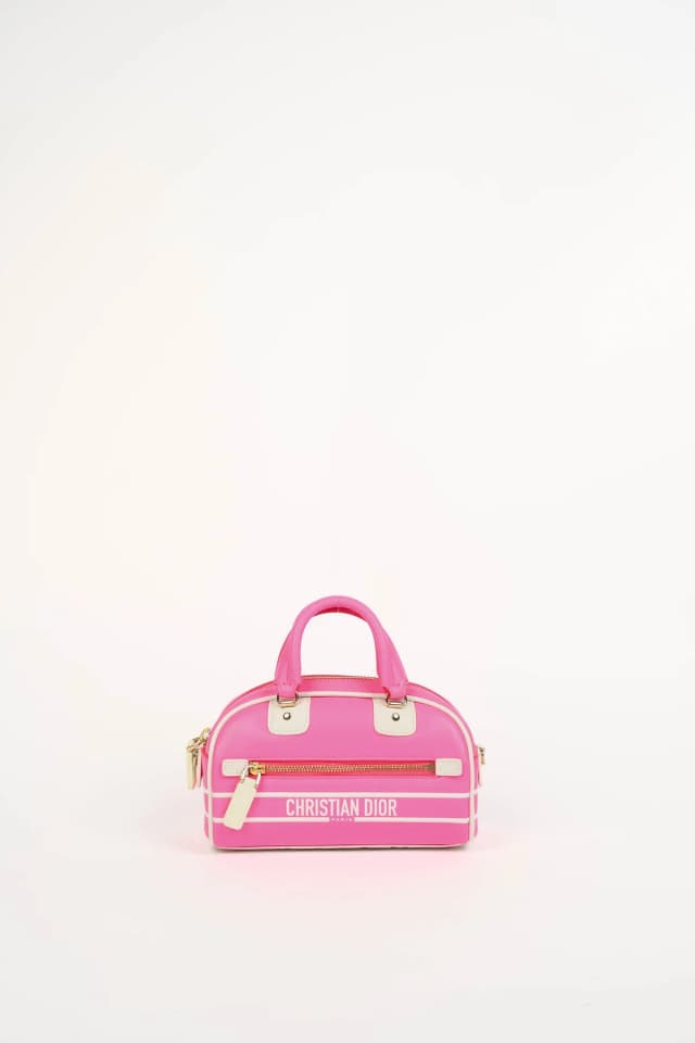 Micro Dior Vibe Zip Bowling Bag in Pink Canvas from Break Archive, photo 1 of 1