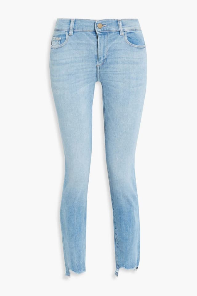 Dl1961 Florence Mid-Rise Cropped Skinny Jeans in Light denim, image 1 of 1 from THE OUTNET