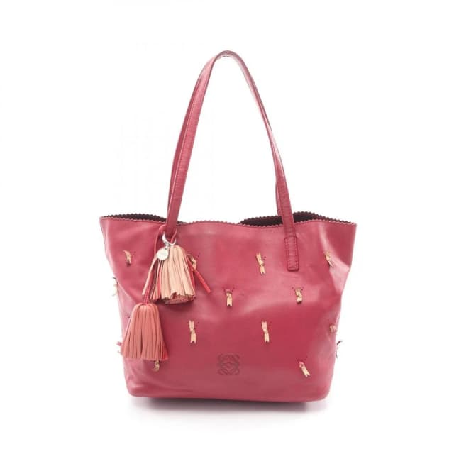 Loewe Tote Bag Anagram Ribbon Motif Nappa Leather Limited Red in Red Nappa leather from The Reluxe, photo 1 of 1