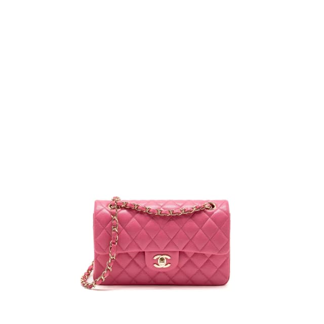Chanel Small Classic Double Flap Bag Caviar Hot Pink LGHW in Pink Caviar leather from EMIER, photo 1 of 1