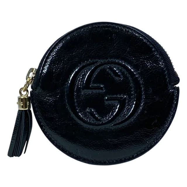 Gucci Soho Coin Case Wallet Purse Circle Patent Leather Black in Black Patent leather from The Reluxe, photo 1 of 1