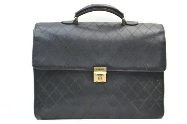 Chanel Black Quilted Caviar Leather Attache Briefcase in Black Caviar leather from Bagriculture, photo 1 of 1
