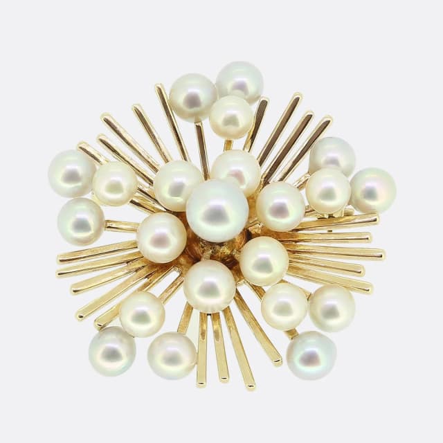 Mikimoto Pearl Starburst Brooch from The Vintage Jeweller, photo 1 of 1