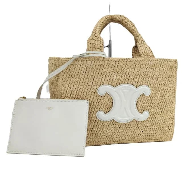Celine Small Cabas Thais Basket Bag Raffia Calfskin Beige in Beige Calfskin from The Reluxe, photo 1 of 1