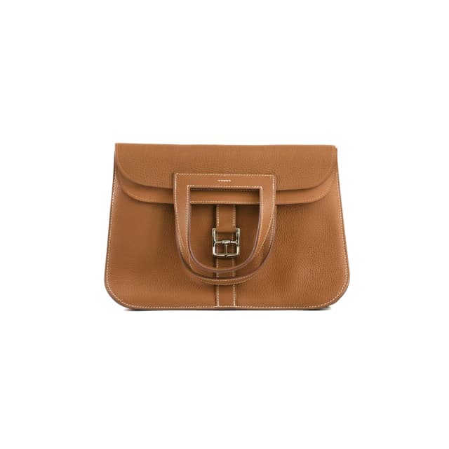 Hermès Halzan 31 Gold A Stamp in Gold Clemence leather from The Purse Affair, photo 1 of 1