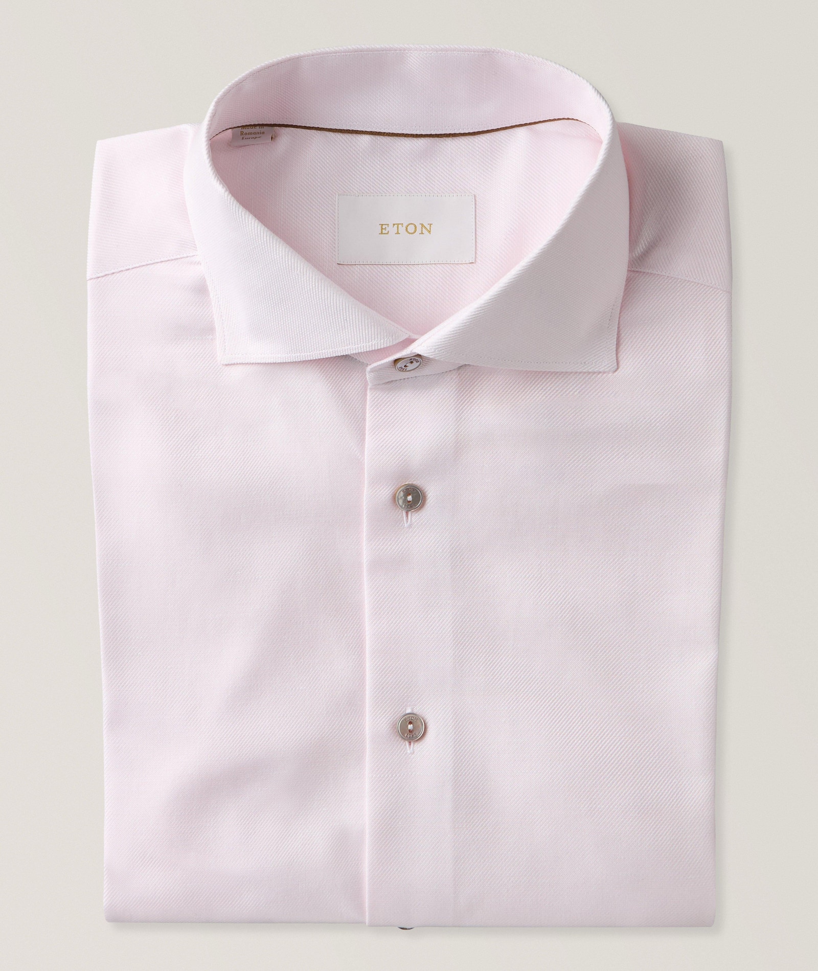 Eton Contemporary-Fit Semi-Solid Dress Shirt in Pink Linen, image 1 of 1 from Harry Rosen