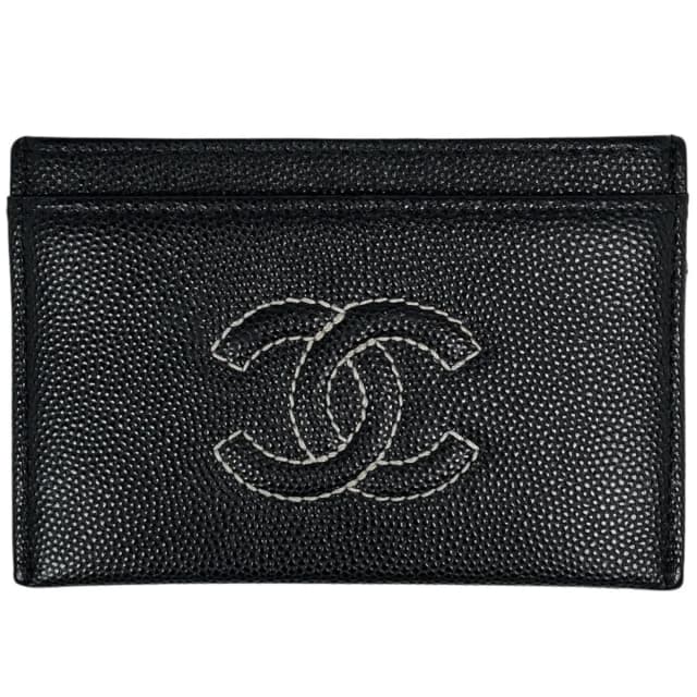 Chanel Card Case CC Logo Caviar Leather Black in Black Caviar leather from The Reluxe, photo 1 of 1
