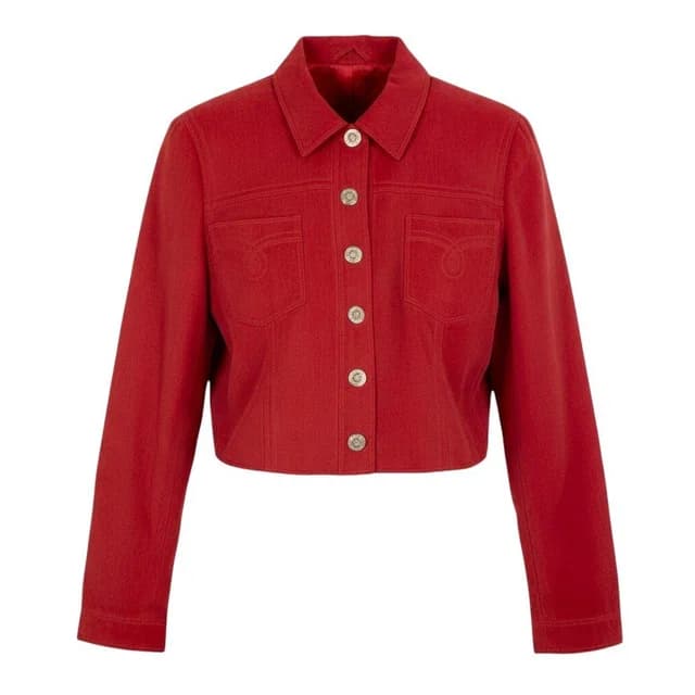 Versace Gianni Vintage Jacket Medusa Button Red Silk in Red Silk from The Reluxe, photo 1 of 1
