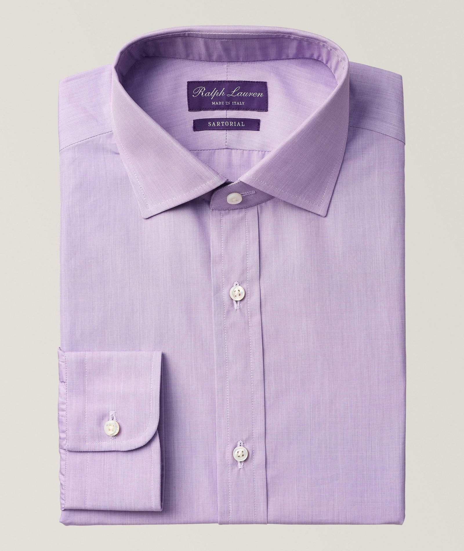 Ralph Lauren Purple Label Cotton Twill Dress Shirt in Purple Cotton & Cotton Blends, image 1 of 1 from Harry Rosen