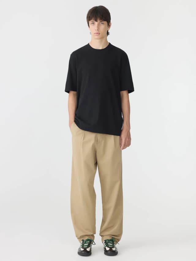 Bassike Cotton Twill Pleat Pant, image 1 of 1 from bassike