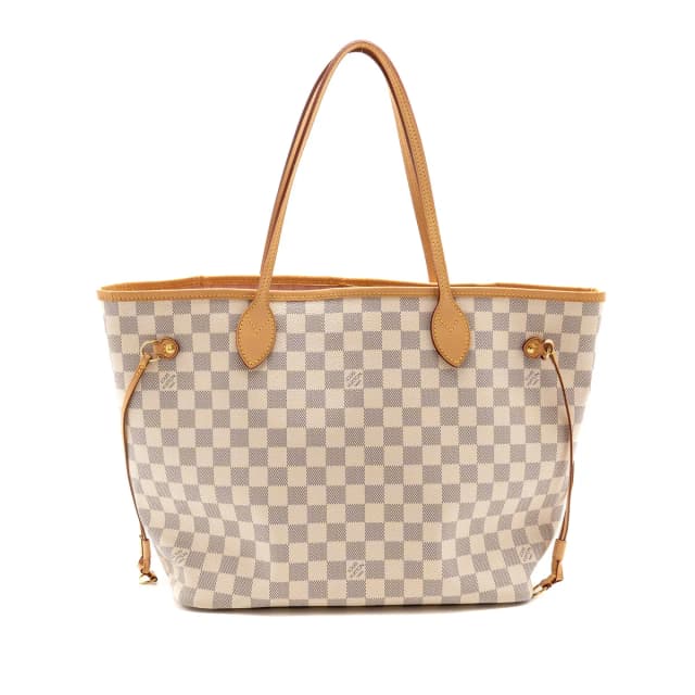Louis Vuitton Neverfull MM Damier Azur Canvas Rose Ballerine GHW in Pink Canvas from EMIER, photo 1 of 1