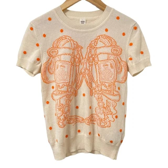 Hermès Bridal de Gala Short Sleeve Cashmere Knit Top 34 Beige Sweater in Beige Cashmere from The Reluxe, photo 1 of 1