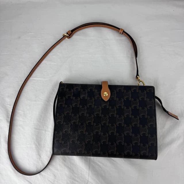 Celine Small Notebook Bag in Calfskin leather, Canvas, Metal, triomphe canvas from Reowned, photo 1 of 1