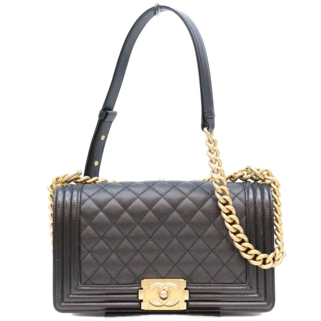 Chanel Black Caviar Gold Boy 25 Bag in Black Caviar leather from The Reluxe, photo 1 of 1