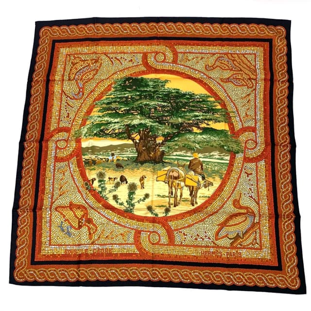 Hermès Carre 90 Under The Himalayan Cedar Sous le Cedre Silk Scarf in Silk from The Reluxe, photo 1 of 1