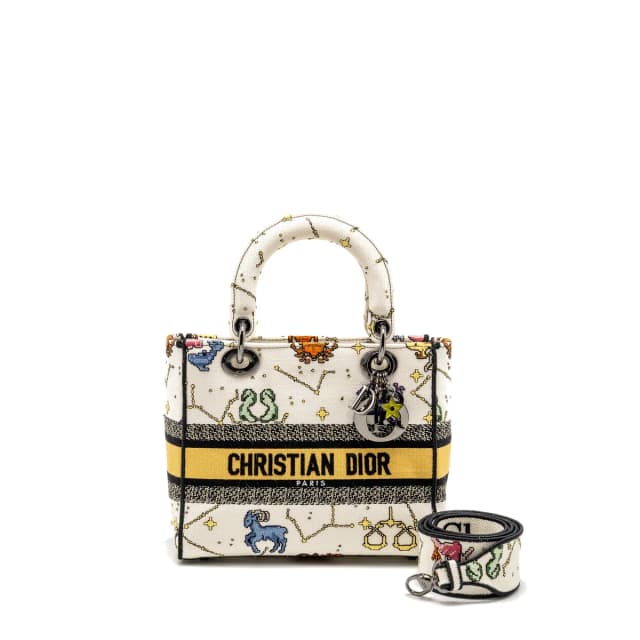 Dior Medium Lady D-lite Bag Pixel Zodiac Embroidery Canvas Multicolour Black hardware in Canvas from EMIER, photo 1 of 1