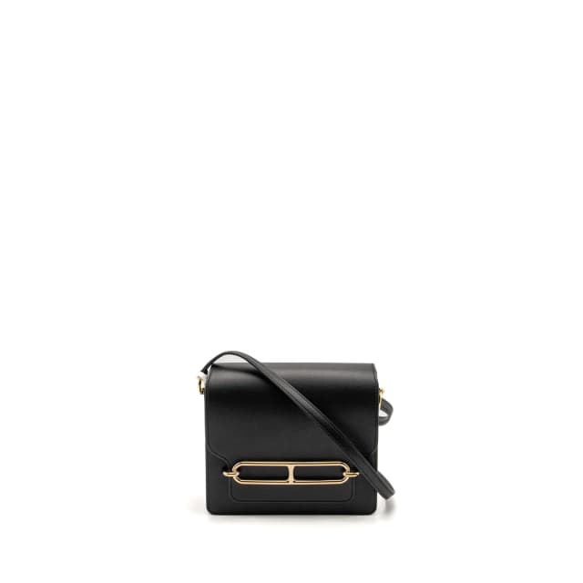 Hermès Mini Roulis Evergrain Black LGHW Stamp W in Black Leather from EMIER, photo 1 of 1
