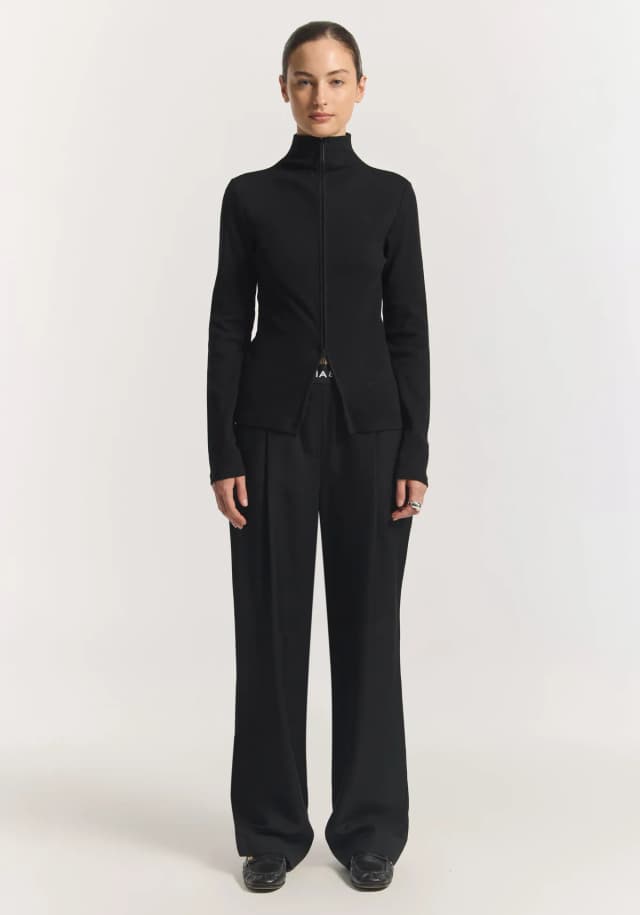 VIKTORIA & WOODS Tonic Zip Longsleeve in BLACK, image 1 of 1 from Viktoria & Woods