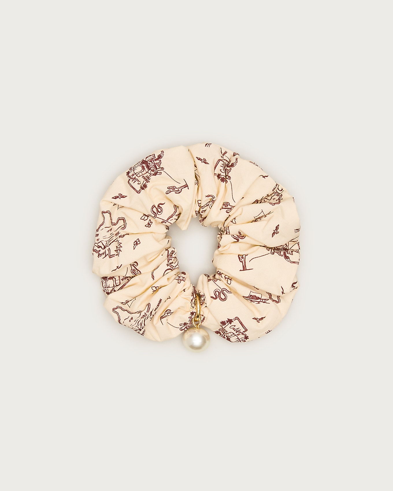 J.Crew Western-print scrunchie in WARM SESAME, image 1 of 1 from J.Crew (US)