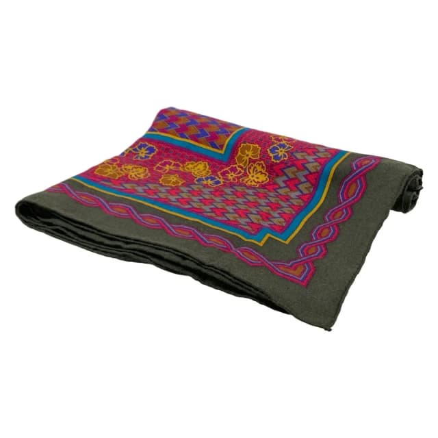Hermès Shawl Pink Geometric Pattern Floral Cashmere Silk Scarf in Pink Silk from The Reluxe, photo 1 of 1