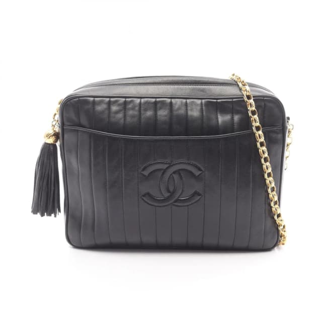 Chanel Shoulder Bag Mademoiselle Black Lambskin Fringe Chain in Black Lambskin from The Reluxe, photo 1 of 1