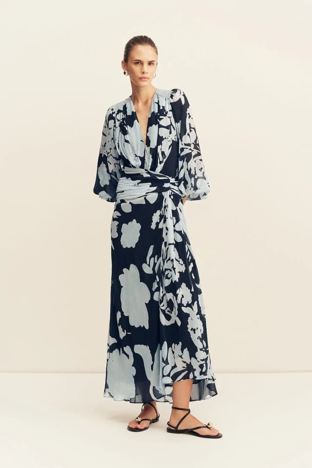 Shona Joy ALEYNA LONG SLEEVE RUCHED MAXI DRESS, image 1 of 1 from Shona Joy