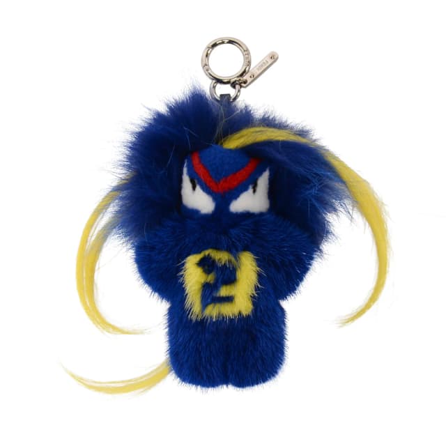 Fendi Mink Fendirumi Bug-Kun Bag Charm in Blue from Blue Spinach, photo 1 of 1