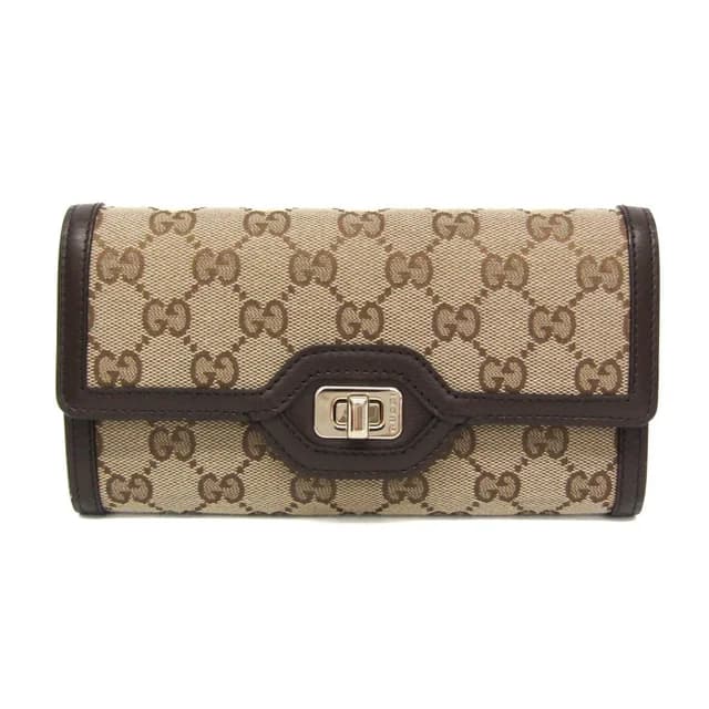 Gucci Luce 790034 Women,Men GG Canvas,Leather Long Wallet (bi-fold) Brown,Light Brown in Brown/Light brown GG canvas , Leather from Elady, photo 1 of 1