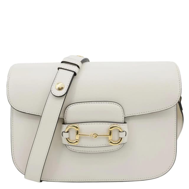 Gucci Horsebit 1955 Small Leather Shoulder Bag Off White 602204 in White Leather from Dallas Designer Handbags, photo 1 of 1