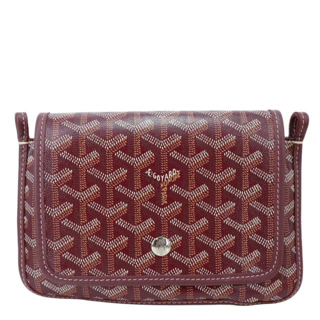 Goyard Plumet Chevron Print Canvas Clutch Shoulder Bag Burgundy in Burgundy Canvas from Dallas Designer Handbags, photo 1 of 1