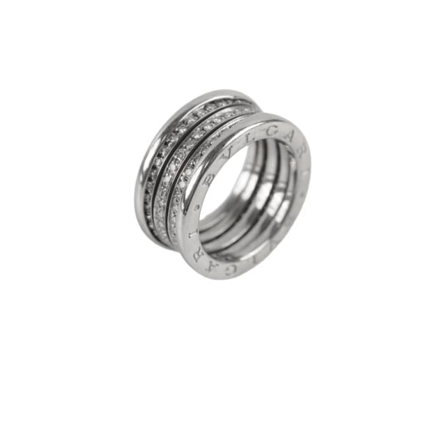 Bvlgari B.zero1 three band full diamond white gold Ring Sz 56 in White from The Purse Affair, photo 1 of 1