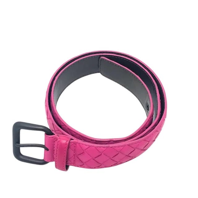 Bottega Veneta Belt Intrecciato Leather Pink in Pink Woven leather from The Reluxe, photo 1 of 1