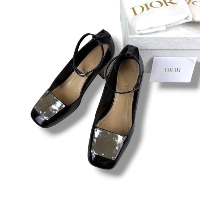 Dior la Parisienne D Square Toe Pumps Ballet Core Heels in Patent leather from The Reluxe, photo 1 of 1