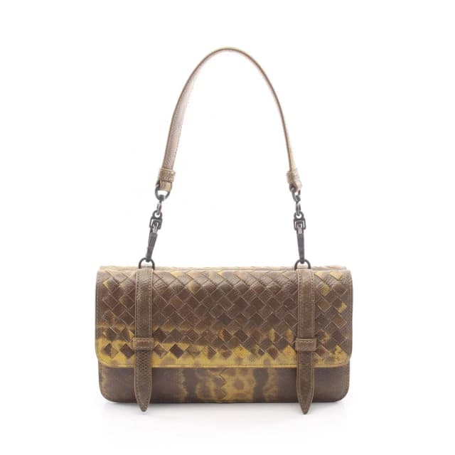 Bottega Veneta Handbag Duo Yellow Brown Exotic Leather in Brown Leather from The Reluxe, photo 1 of 1