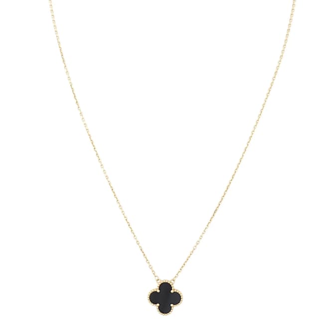 Van Cleef & Arpels Vintage Alhambra Onyx 18k Yellow Gold Pendant Necklace in Yellow from Luxe.It.Fwd, photo 1 of 1