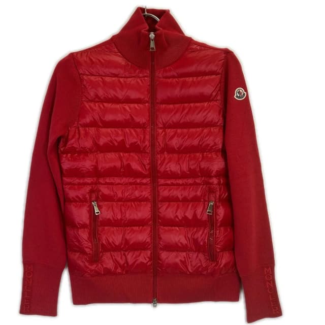 Moncler Down Paneled Tricot Cardigan Zip Up Knit Jacket XS in Nylon from The Reluxe, photo 1 of 1