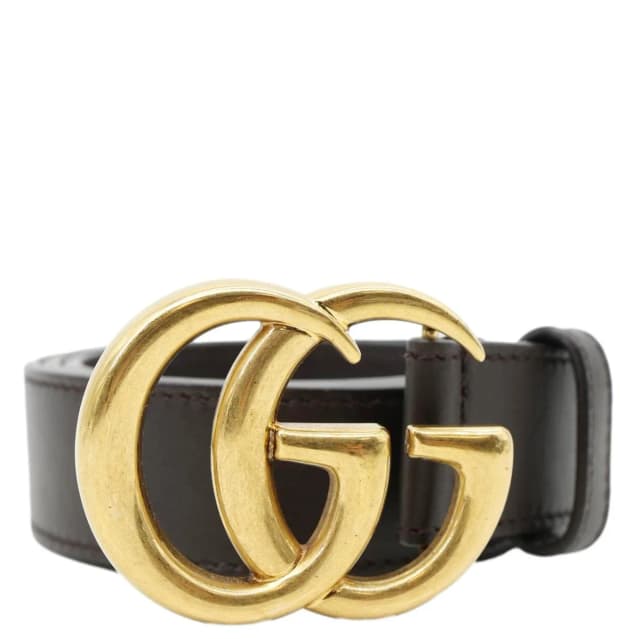 Gucci GG Buckle Marmont Thin Leather Belt Black 414516 Size 75/30 in Black Leather from Dallas Designer Handbags, photo 1 of 1