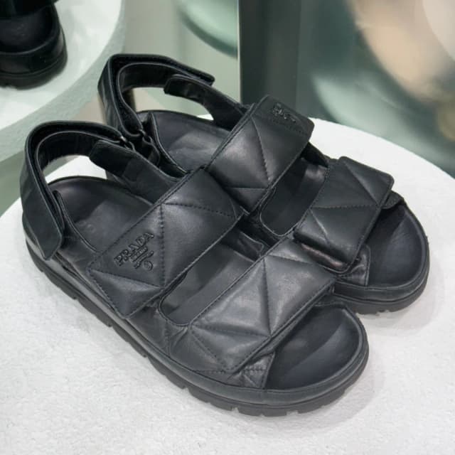 Prada Black Quilted Sandals Quilted Sz 38 in Black from Revivre, photo 1 of 1