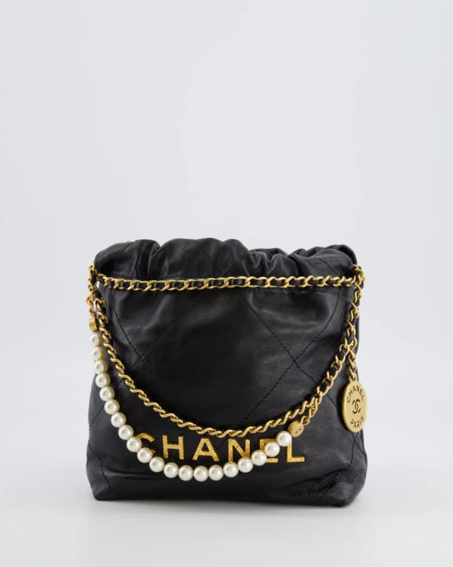 Chanel Black Mini 22 Bag in Black Lambskin from Sellier, photo 1 of 1