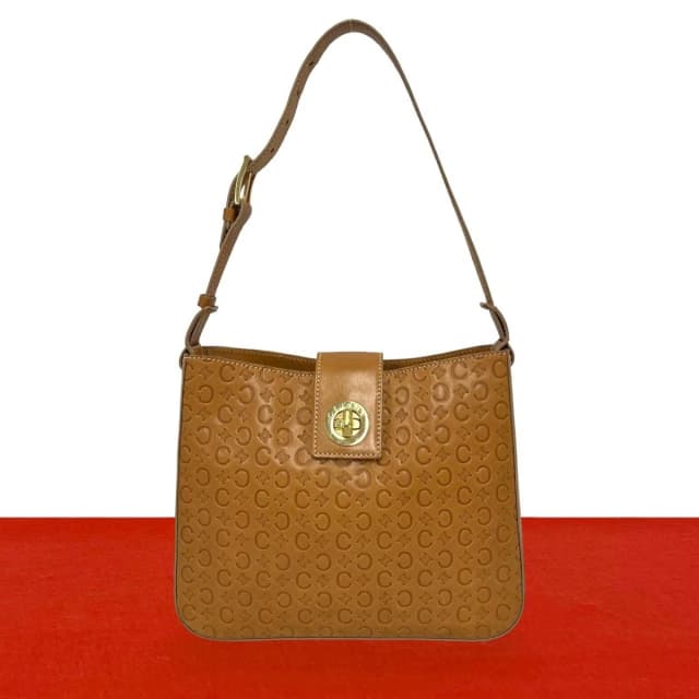 Celine C Macadam Blason Triomphe Logo Leather Shoulder Bag Brown Camel in Brown Leather from The Reluxe, photo 1 of 1