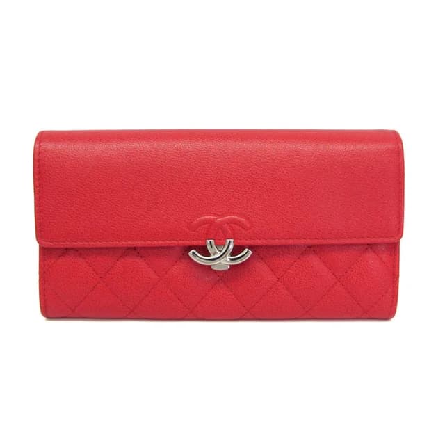 Chanel Matelasse Half Coco Women's Grained Calfskin Long Wallet (bi-fold) Red Color in Red color Grained Calfskin from Elady, photo 1 of 1