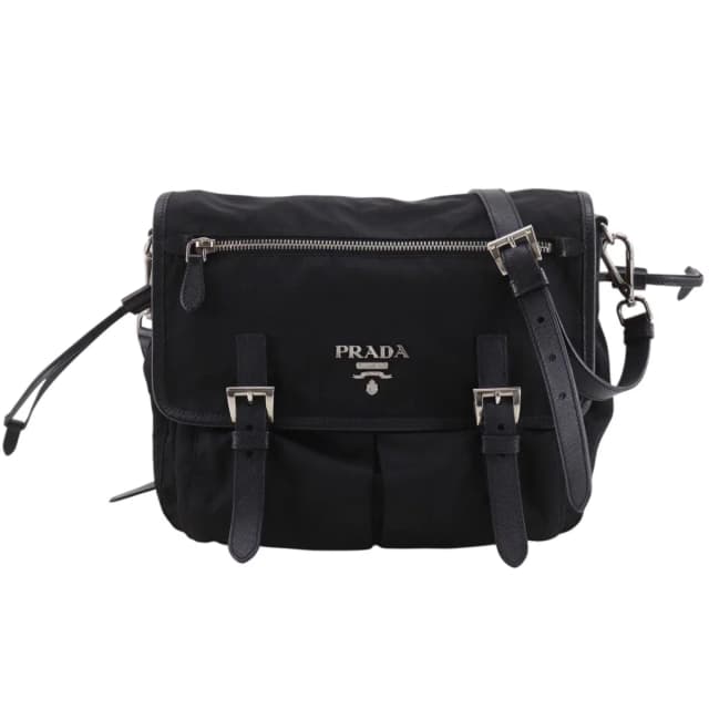 Prada Logo Nylon Black Shoulder Bag in Black Nylon from The Reluxe, photo 1 of 1