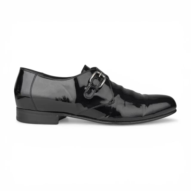 Gucci Mens Black Patent Leather Monk Strap Dress Shoes in Black Patent Leather from Designer Archives, photo 1 of 1
