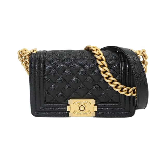 Chanel Boy Small Chain Shoulder Bag Caviar Leather Black in Black Caviar leather from The Reluxe, photo 1 of 1