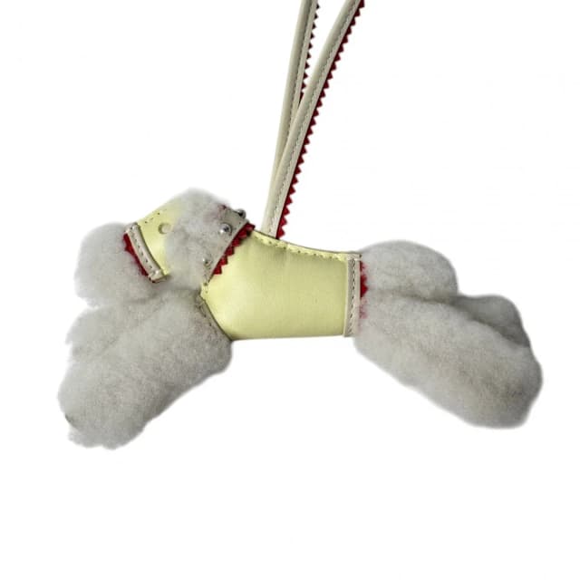 Hermès Buddy Charm Epi Jaune Milton Cles Rouge Ladue Ecru Keychain in Red Lambskin from The Reluxe, photo 1 of 1