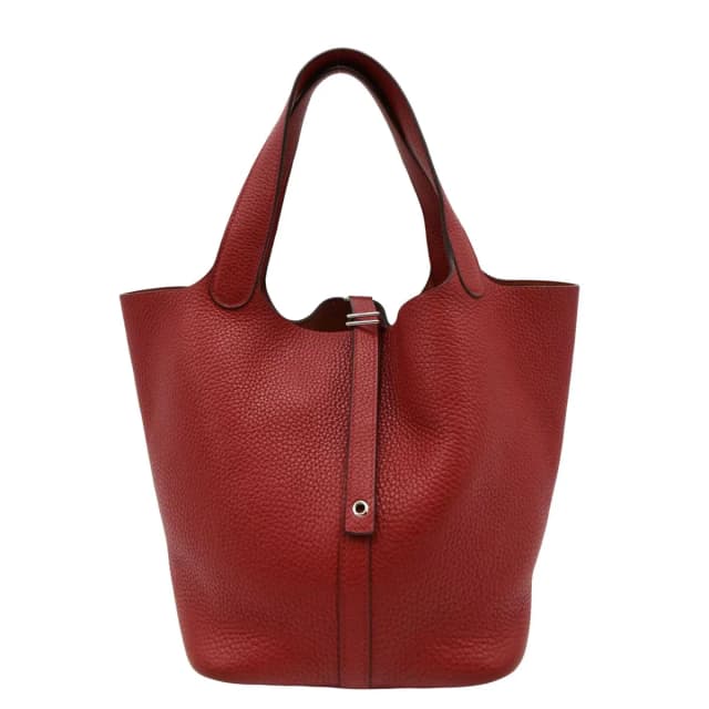 Hermès Picotin Lock 22 Taurillon Clemence Leather Hobo Bag Red in Red Clemence leather from Dallas Designer Handbags, photo 1 of 1