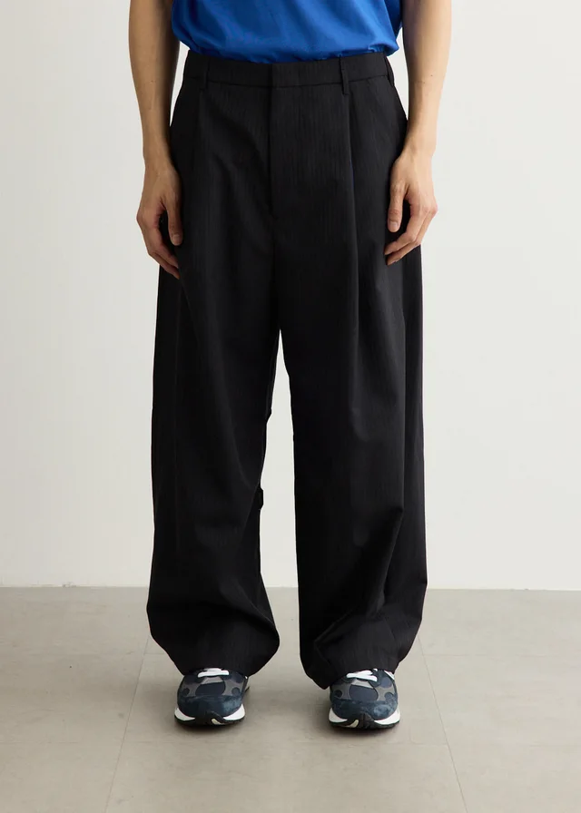 Ader Error Pinstripe Pleat Pants in Charcoal, image 1 of 1 from Incu