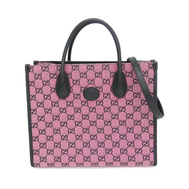 Gucci GG Canvas Interlocking G Small 659983 Women's GG Canvas in Dark navy/Pink GG canvas , Leather from Elady, photo 1 of 1