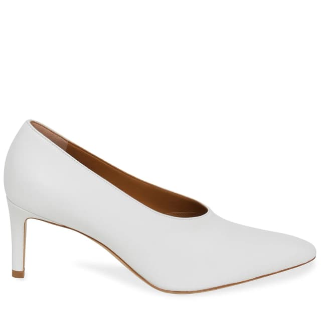 Mansur Gavriel Pointy 65 Heel Lamb, White, image 1 of 1 from Cultstatus